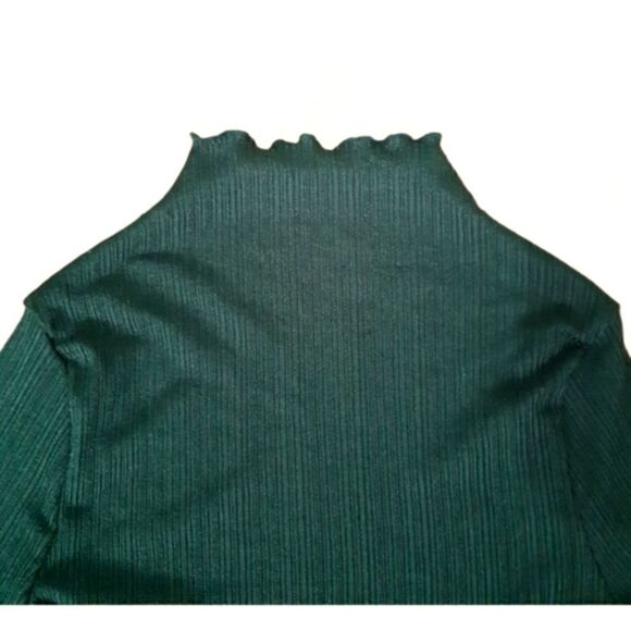 H&MāForrestāGreenĀ MockāNeckāRibbedāT⦠- Picture 2 of 5